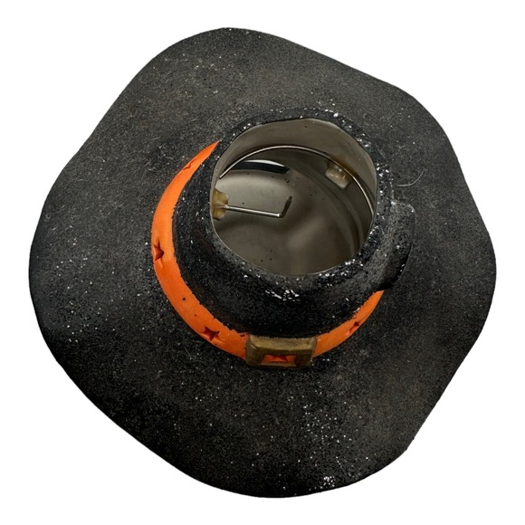 Party Lite Ceramic Pumpkin Witch House‎ Halloween Tea Light Holder P8607 W/Stars - Picture 2 of 7